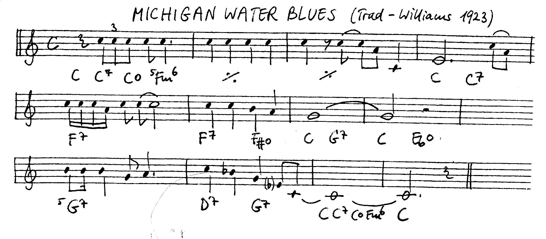 michigan water blues leadsheet – book us for your next 20s or gatsby event